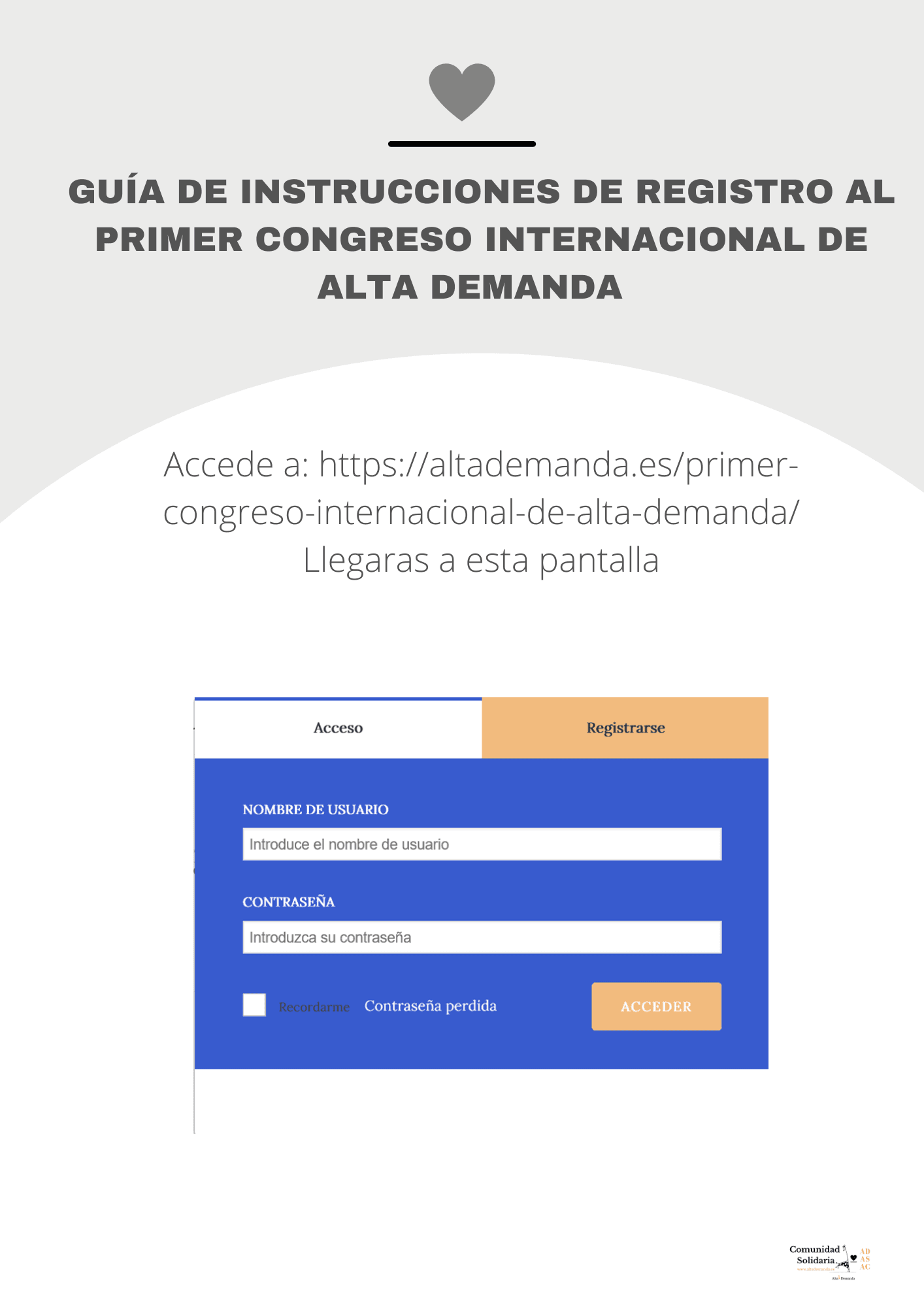 Cómo registrarse en el Primer Congreso Internacional de Alta Demanda
